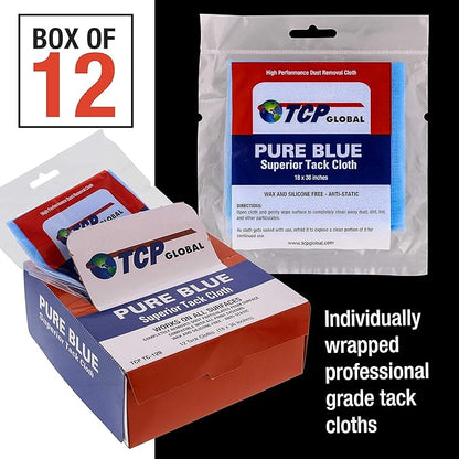 TCP Global Pure Blue Superior Tack Cloth, Automotive & Woodworking,