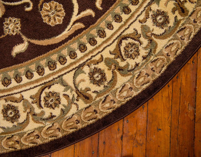 Unique Loom Versailles Collection Traditional Classic Medallion Floral Motif Area Rug (6' 0 x 6' 0 Round, Brown/ Ivory)