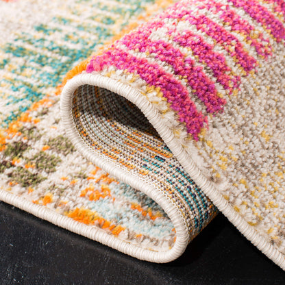 SAFAVIEH Area Rug 8x10 - Madison Collection - Large - Ivory & Multi, Boho Abstract Distressed Design, Non-Shedding & Easy Cleaning, Ideal for Living Room, Bedroom, Office, Dining Space (MAD417C)