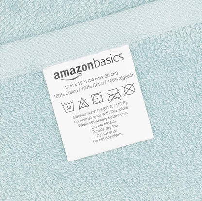 Amazon Basics face Towels for Bathroom, 100% Cotton Extra Absorbent washcloth