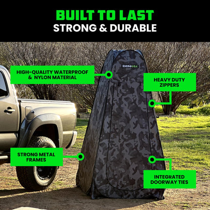 Rhino USA Portable Pop Up Privacy Changing Tent - Ultimate Outdoor Camping Shower, Camp Toilet, Rain Shelter for Beach and Camping - Lightweight and Sturdy, Instant Setup While On-The-Go