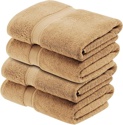 Superior Egyptian Cotton Pile Bath Towel Set of 4, Ultra Soft Luxury Towels