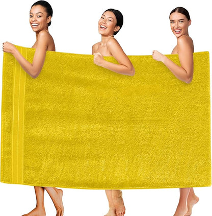 Elegant Comfort Three Line Popcorn Extra Large Luxury Bath Towel