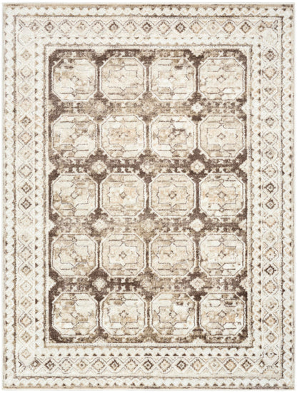 Nourison Home Dekor Ivory Brown 5'3" x 7' Area Rug - Easy Clean, Non Shedding, Bed Room, Living Room, Dining Room, Kitchen (5' x 7')