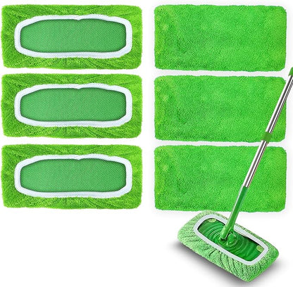 6 Pack Reusable Microfiber Mop Pads Compatible