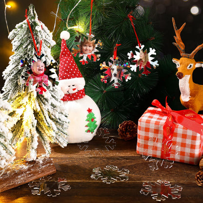 50 Pieces 3.75 Inch Acrylic Christmas Ornament Blank - Transparent Disc DIY Clear Ornament With Hole for Craft, Holiday (Vivid Style)