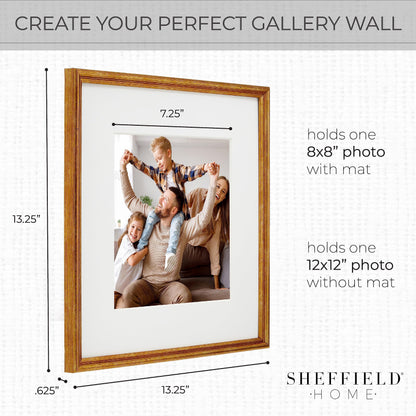 Sheffield Home 9 Piece Gallery Wall Frame Set, 12x12 Inch, Antique Bronze