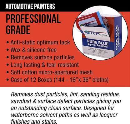 TCP Global Pure Blue Superior Tack Cloth, Automotive & Woodworking,