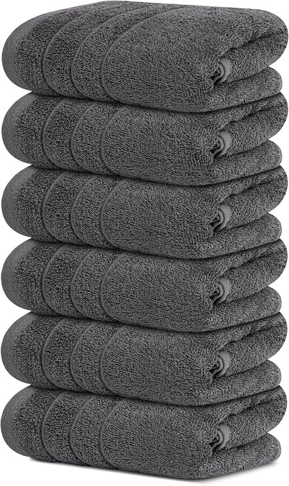 Tens Towels Pack of 6 Hand Towels, 100% Cotton, Lighter Weight, Quick to Dry