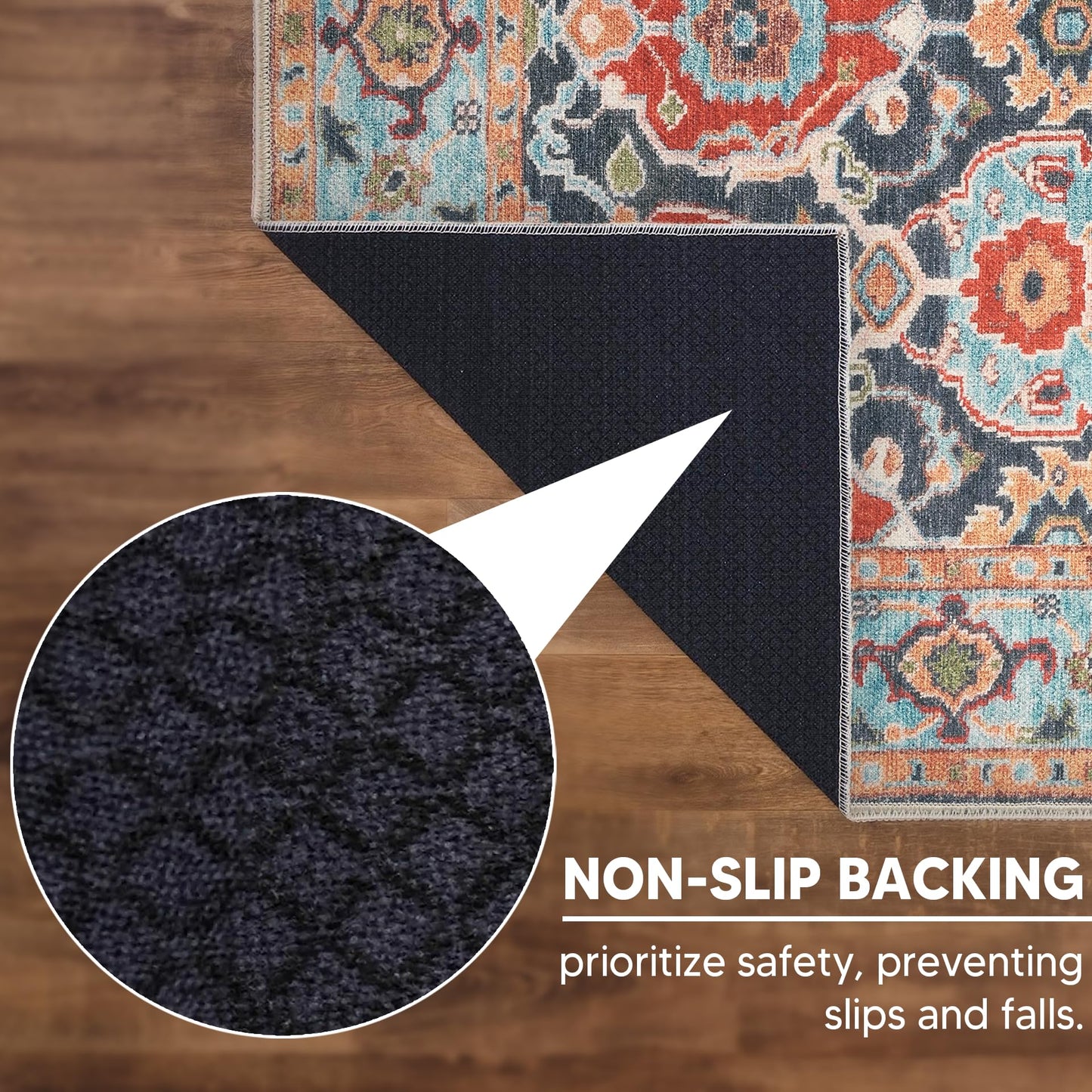 Keen Home Design 30"x120" Rug - Machine Washable Runner Rug with Non-Slip Backing, Ideal for Hallway, Entryway, Kitchen, Laundry Room - Vintage, Easy Clean, Durable, Low Pile - (2'6" x 10')