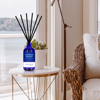 Reed Diffusers Set, 3.7 Oz Scent Diffuser, 6 Reed Diffuser Sticks, Home Fragrance Hyacinth, Peony & Citrus, Aromatherapy Oil Diffuser Reeds, More Masculine Scent, Bathroom & Office Decor 110ml