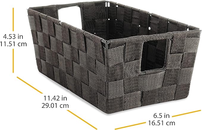 Whitmor Woven Strap Small Storage Tote - Espresso (6581-2712-ESPR)