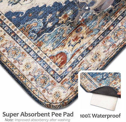 Washable Pee Pads for Dogs, Reusable Puppy Potty Training Pads, Ultra-Absorbent Thick Waterproof Leak-Proof Non-Slip Pads & Mat for Crate, Playpen, Floor, Whelping & Housebreaking , 2 Pack 36"x72"