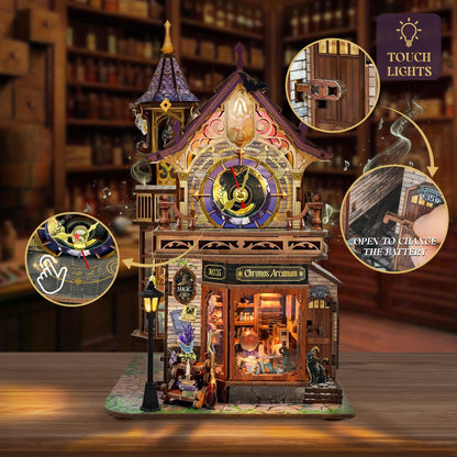 DIY Miniature House Kit, Book Nook Mini House Bookshelf Decor 3D Wooden Puzzle for Adults, Birthday Gift for Family, Friends - Time Magic Club