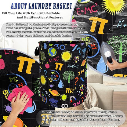 Funny Laundry Basket Oxford Cloth Foldable Geometry Pattern Laundry Hamper