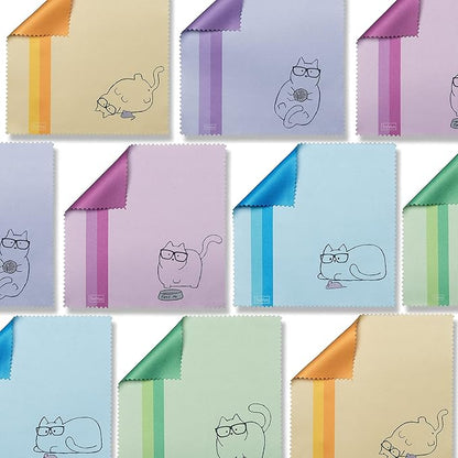 10 Pack Cute Kitty Cat Design Multicolor Microfiber Cleaning Cloths