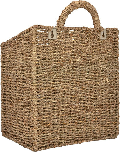MyGift Wall Basket Hanging Storage Basket, Large Decorative Baskets, Magazine