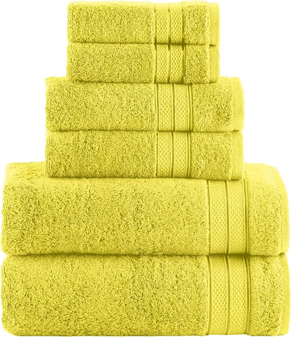 Elegant Comfort Luxury 6-Piece Towel Set, Premium Soft 100% Turkish Cotton