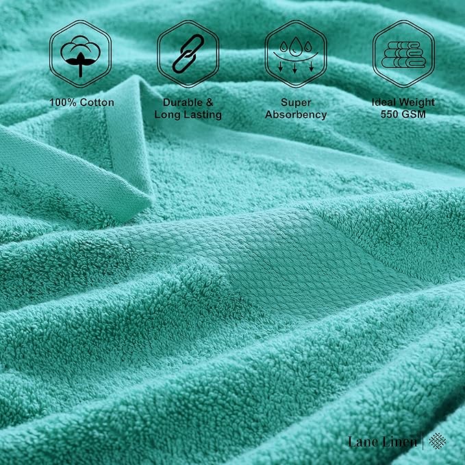 LANE LINEN 100% Pure Cotton Bath Sheets 2 Pack