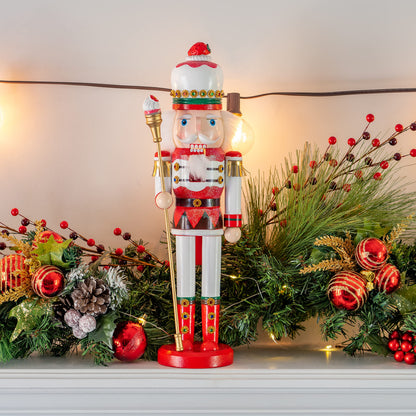 Ornativity Strawberry Toy Soldier Nutcracker - Wooden Strawberry Hat with Cupcake Scepter King Theme Christmas Nutcracker Xmas Figure Holiday Decoration 15"