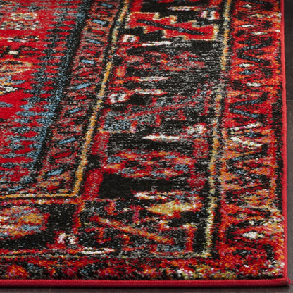 SAFAVIEH Vintage Hamadan Collection Area Rug - 5'3" x 7'6", Red & Multi, Traditional Persian Design, Non-Shedding & Easy to Clean, Ideal for Living Room, Bedroom, Dining Space (VTH211A)