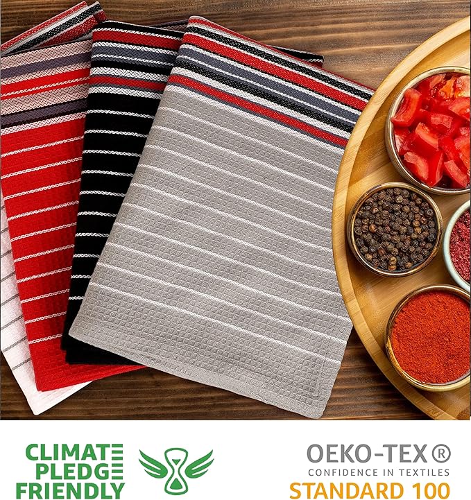 Urban Villa Kitchen Towels Extra Large Premium Salsa Stripes Dish Towels