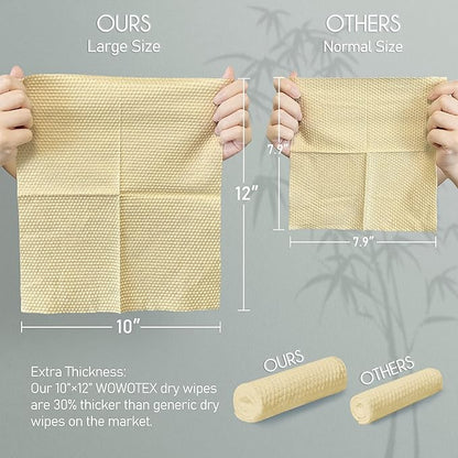 Bamboo Rayon Disposable Face Towel Biodegradable Large Dry Face Wipes 60