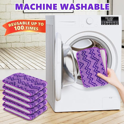 6 Pack Reusable Mop Pads Compatible