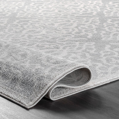 Nuloom Jaime Grey/Ivory, 6'7" x 9', Vintage Trellis, Soft and Cozy, High Traffic, Stain Resistant, Easy Clean, Durable Area Rug for Bedroom, Living Room, Dining Space, Den, Foyer, Entryway