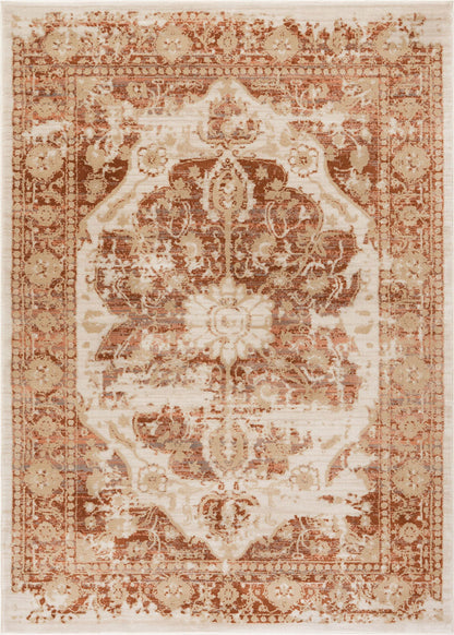 Well Woven Kensington Maxwell Copper Modern Medallion Antique Vintage Distressed Area Rug 3'11" x 5'3"