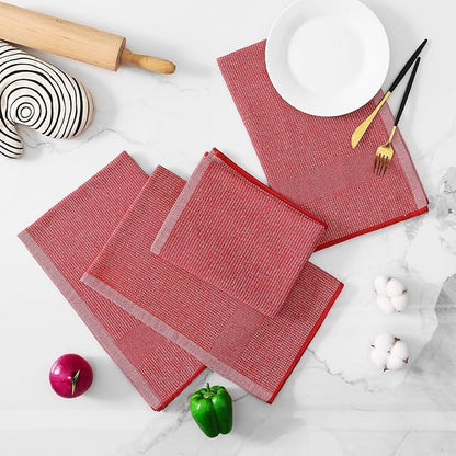Homaxy Premium Kitchen Towels, Large Cotton Kitchen Hand Towels, Flat and Terry