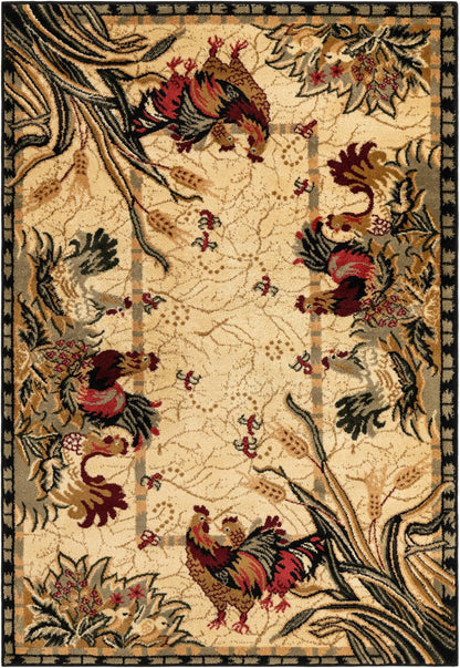 Rugs.com - Pastoral Rug – 4' 1 x 6' 1 Cream Easy-Clean Stain-Resistant Rug – Rustic Country Style for Kitchens, Entryways, and Dining Rooms