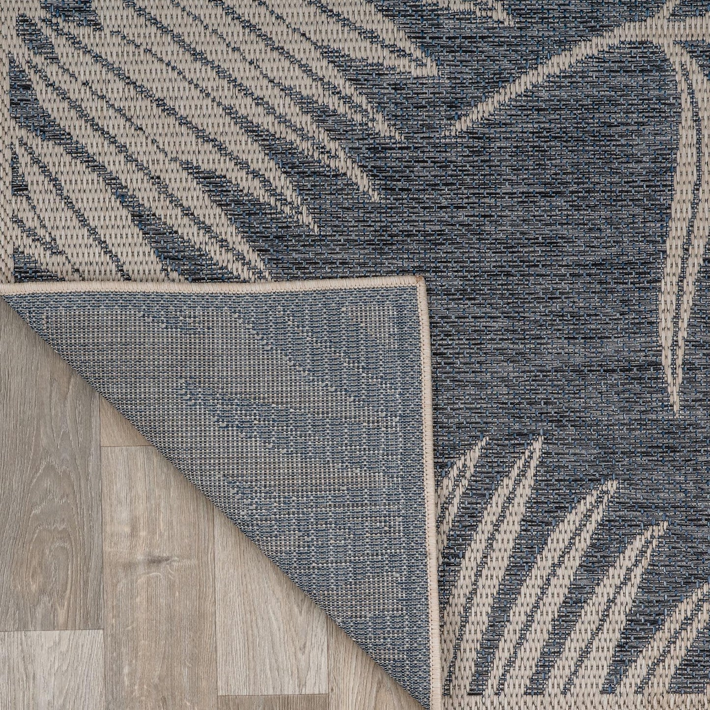 Rugshop Leaf Design for Patio Rugs,Deck Rugs,Balcony Rugs Indoor/Outdoor Area Rug 4' X 6' Blue