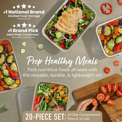 Bentgo Prep - 20-Piece 1-Compartment Reusable Meal Prep Containers