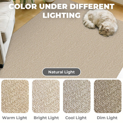 Lansny Washable Runner Rug 2x6 Runners for Hallway Braided Cotton Entryway Runner with Non Slip Backing Indoor Carpet Runners for Kitchen Bedroom, Khaki/Beige