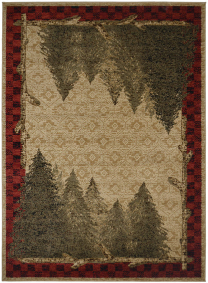 Mayberry Rug AD8342 5X8 AMER DEST Forest Area Rug 5'3"x7'3" Antique