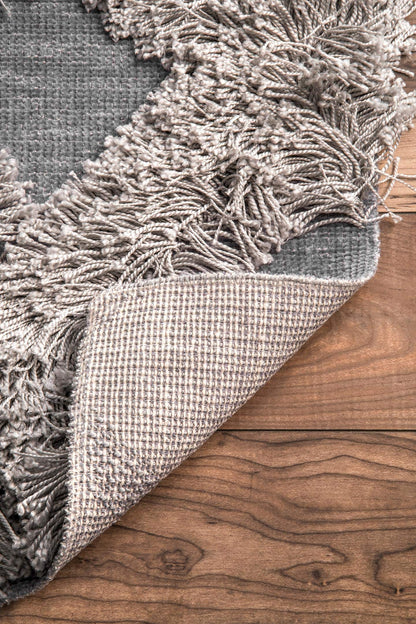 nuLOOM Francene Diamond Trellis Shag Area Rug, 4x6, Silver