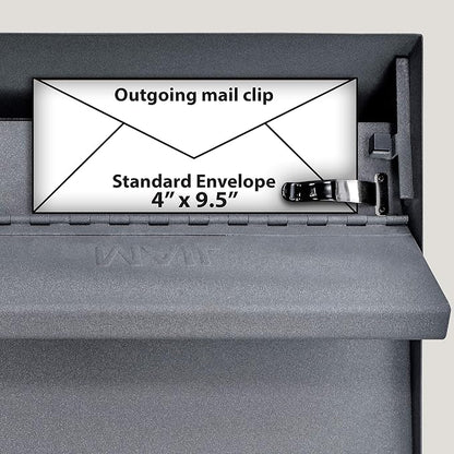 Mail Boss 7161 Metro Locking Security Wall Mount Mailbox, Granite,Medium