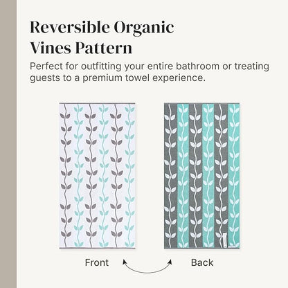 Modern Threads Organic Vines 6-Piece 100% Cotton Towel Set – Yarn Dyed Jacquard