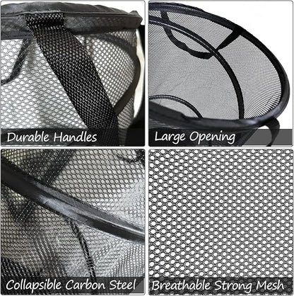 BATTOO Mesh Collapsible Laundry Baskets, Foldable Pop Up Laundry Hamper