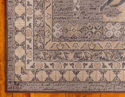 Unique Loom Taftan Collection Border Geometric Tribal Inspired Design Area Rug (2' 2 x 8' 2 Runner, Brown/ Tan)