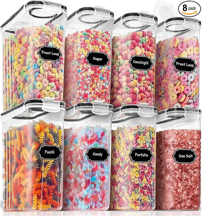 PRAKI Cereal Containers Storage Set, Cereal Dispensers