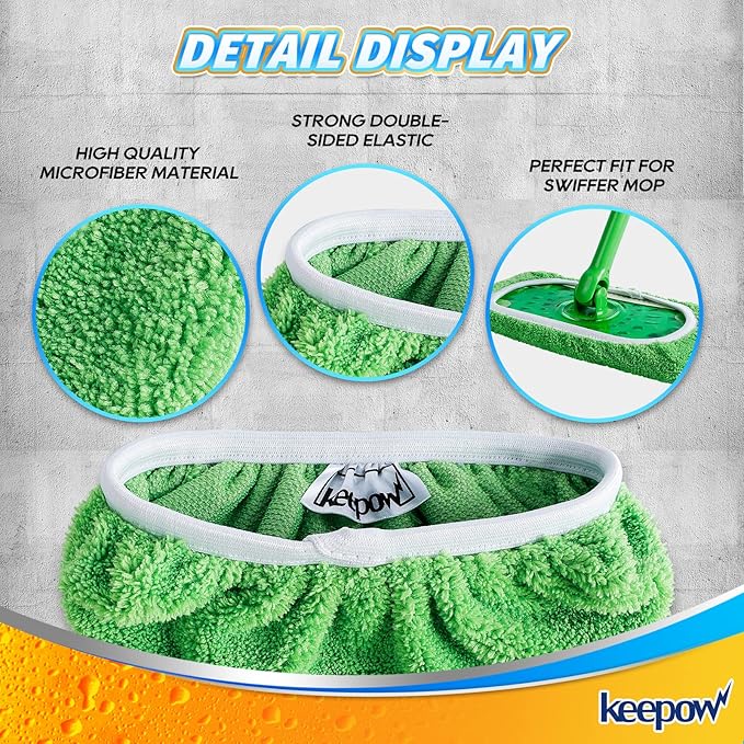 KEEPOW Reusable Mop Pads Compatible