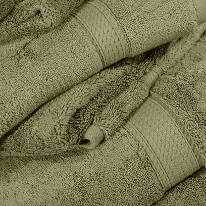 Superior Solid Egyptian Cotton Towel Set, Washcloths 13” x 13”, Hand Towels 20”