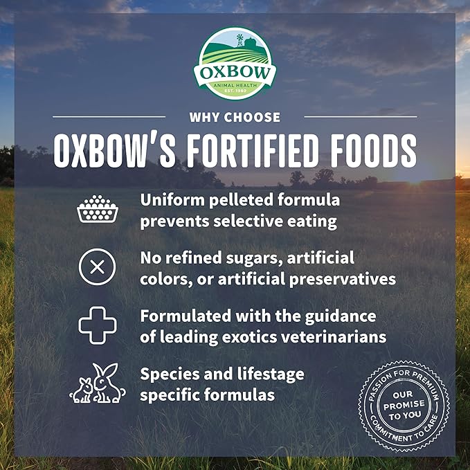 Oxbow Garden Select Young Guinea Pig Food, Alfalfa & Timothy Hay Guinea Pig Pellets, High Fiber for Digestive Health, Vitamin & Mineral Pet Food Pellets, Small Pet Products, Made in USA, 4 lb Bag