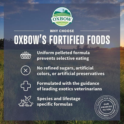 Oxbow Garden Select Young Guinea Pig Food, Alfalfa & Timothy Hay Guinea Pig Pellets, High Fiber for Digestive Health, Vitamin & Mineral Pet Food Pellets, Small Pet Products, Made in USA, 4 lb Bag