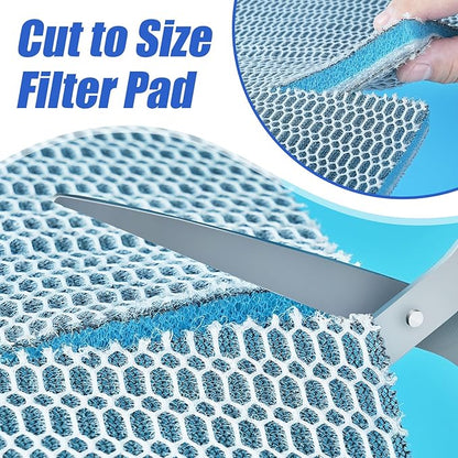 AQUANEAT Aquarium Filter Sponge 8-Layer Filter Media Pad, Cut-to-Size Foam Floss for Fish Tank Sump Pond (47" x 12" x 0.6")