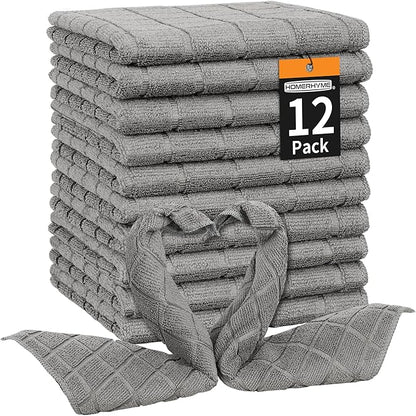 HOMERHYME Microfiber Washcloths, 12 Pack Wash Cloths Face Towels, Soft Lint