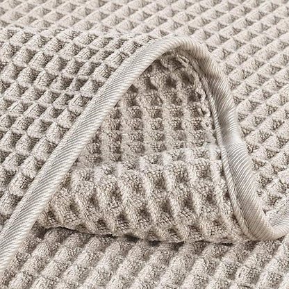 POLYTE 430 GSM Microfiber Lint Free Washcloth Face Towel, 13 x 13 in, 4 Pack