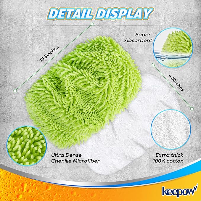 KEEPOW Reusable Dry Sweeping/Wet Mopping Cloths Compatible